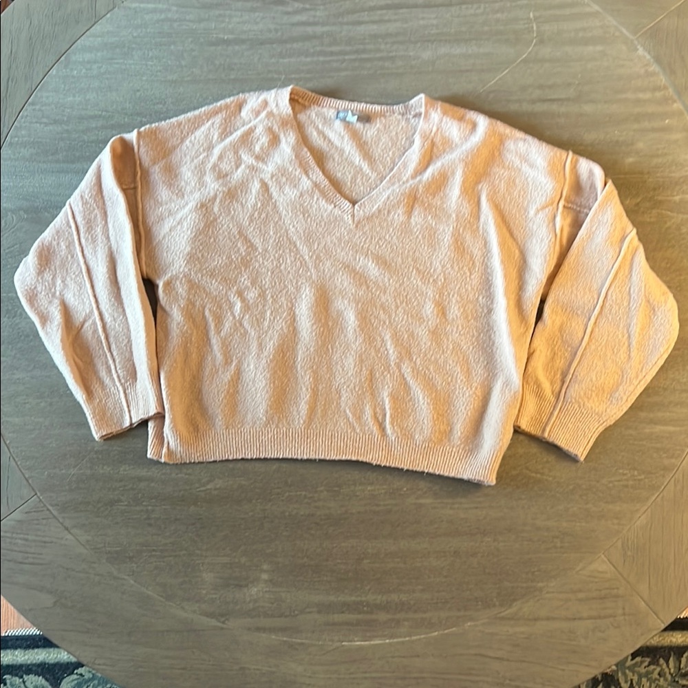 ASOS Pink Cream V-Neck Sweater Knit